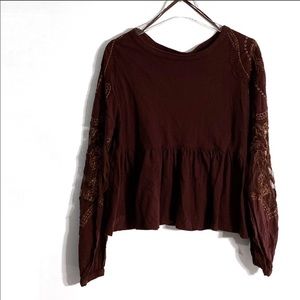 Free People Penny Embellished Peplum Top